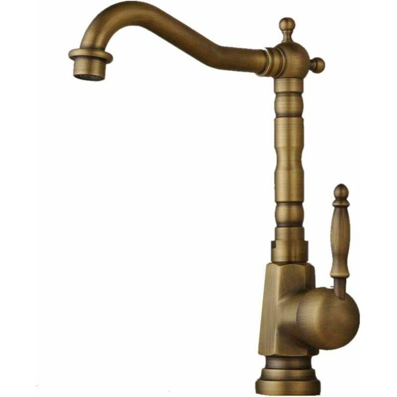 Mitigeur D'Évier De Cuisine À Une Poignée Robinet À Cartouche En Céramique En Laton Bec Robinet À Bec Haut