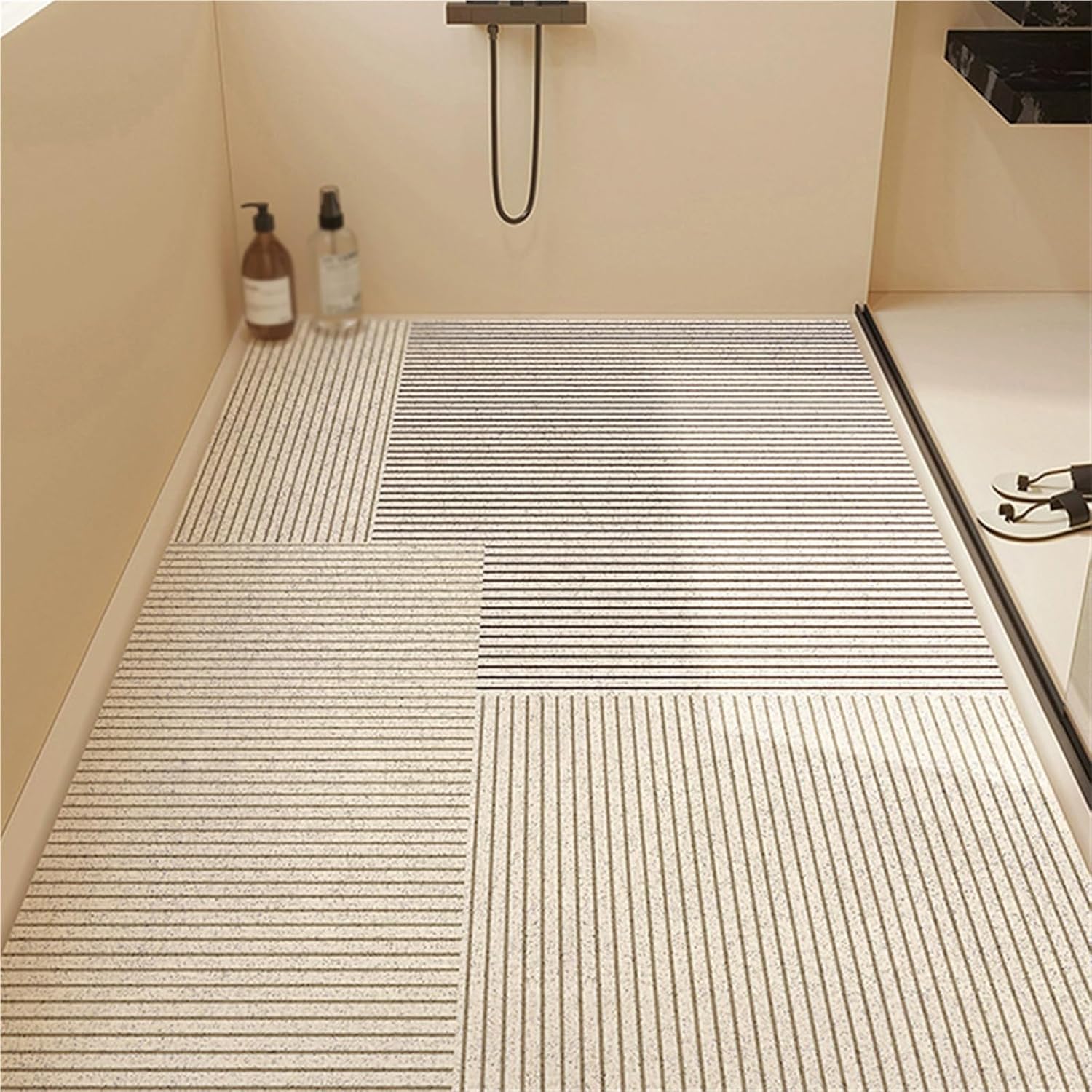 1 Tapis De Bain Antidérapant Et Imperméable - 50 X 80 Cm - Blanc Cassé - Convient Aux Salles De Douche Et Aux Toilettes - 1 Pièce