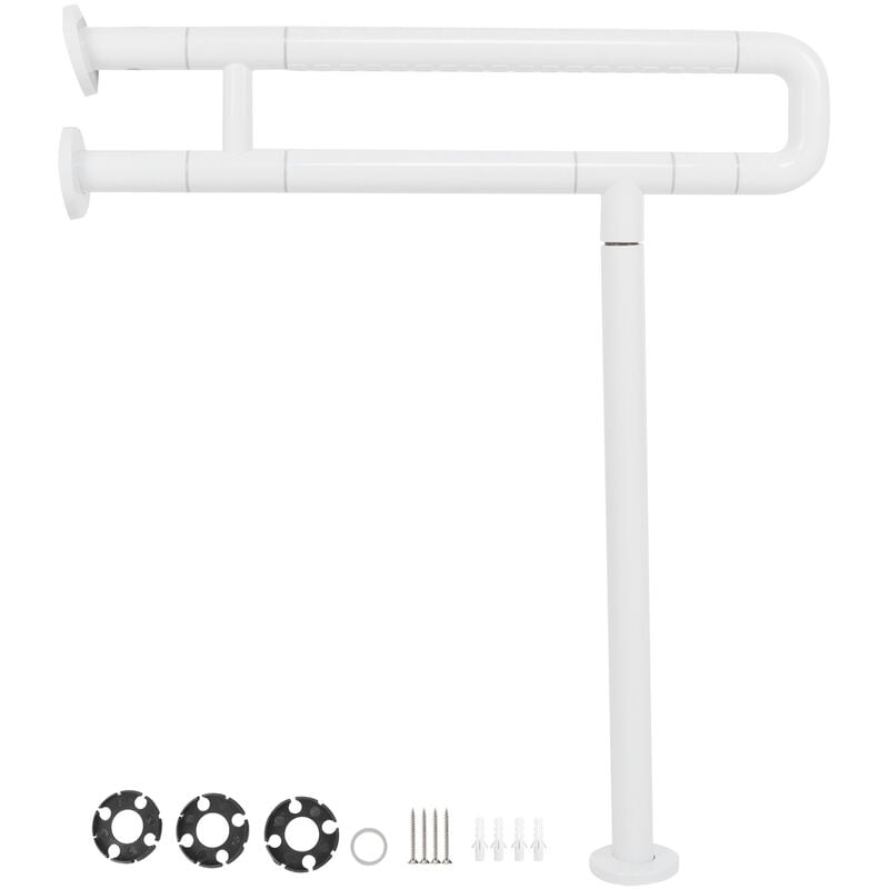 70cm Barre D'Appui Pliable Pour Toilettes, Barre Dappui Wc Handicapé, Barre D'Appui De Sécurité Pliante, Acier Inoxydable, Pour Âgées Enceintes