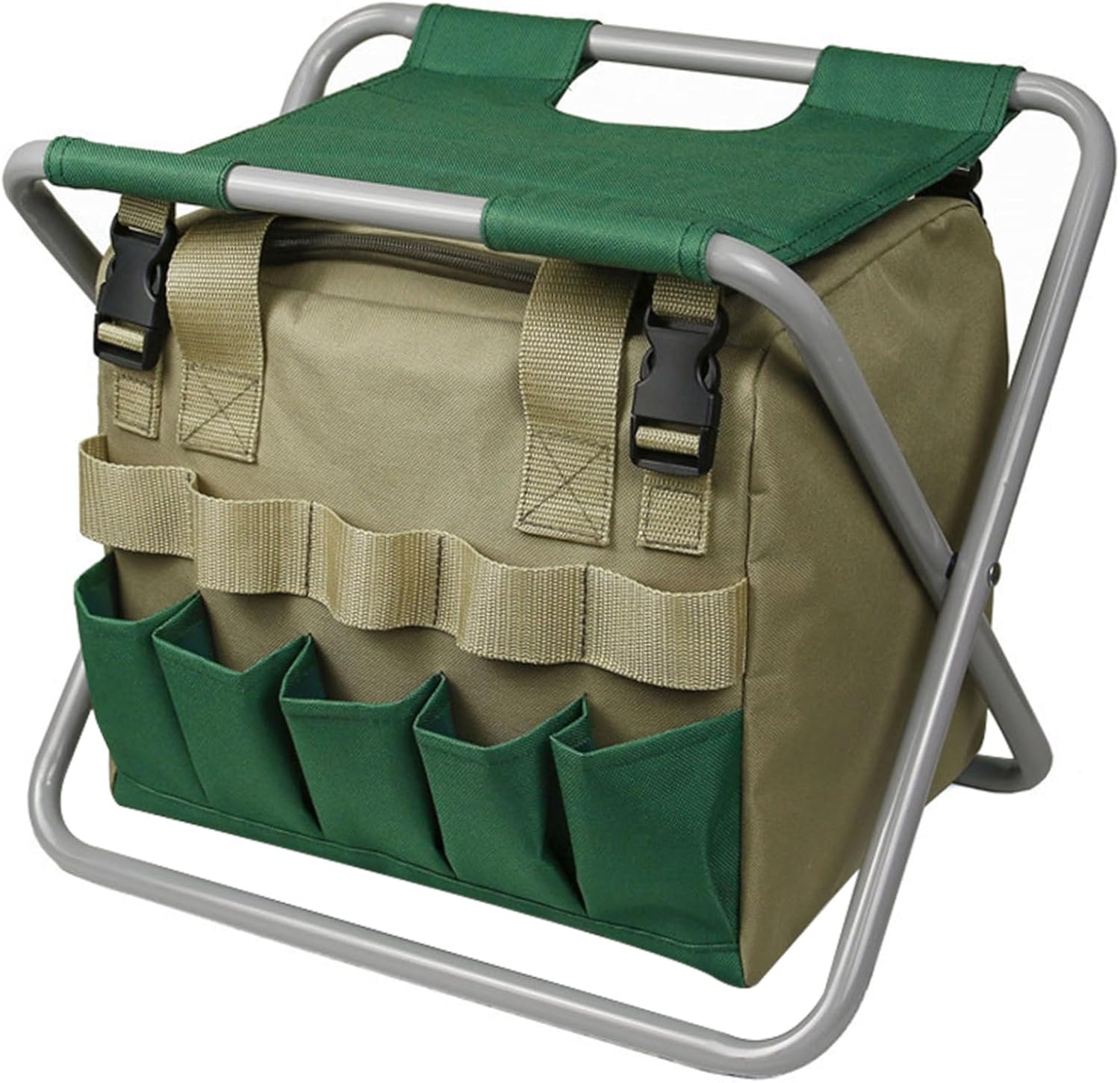 Tabouret De Jardin, Siège De Jardin Pliant Avec Sac Rangement Amovible, Banc Jardinage Multi-poches, Siège D'Outils Jardinier Portable À Fermeture