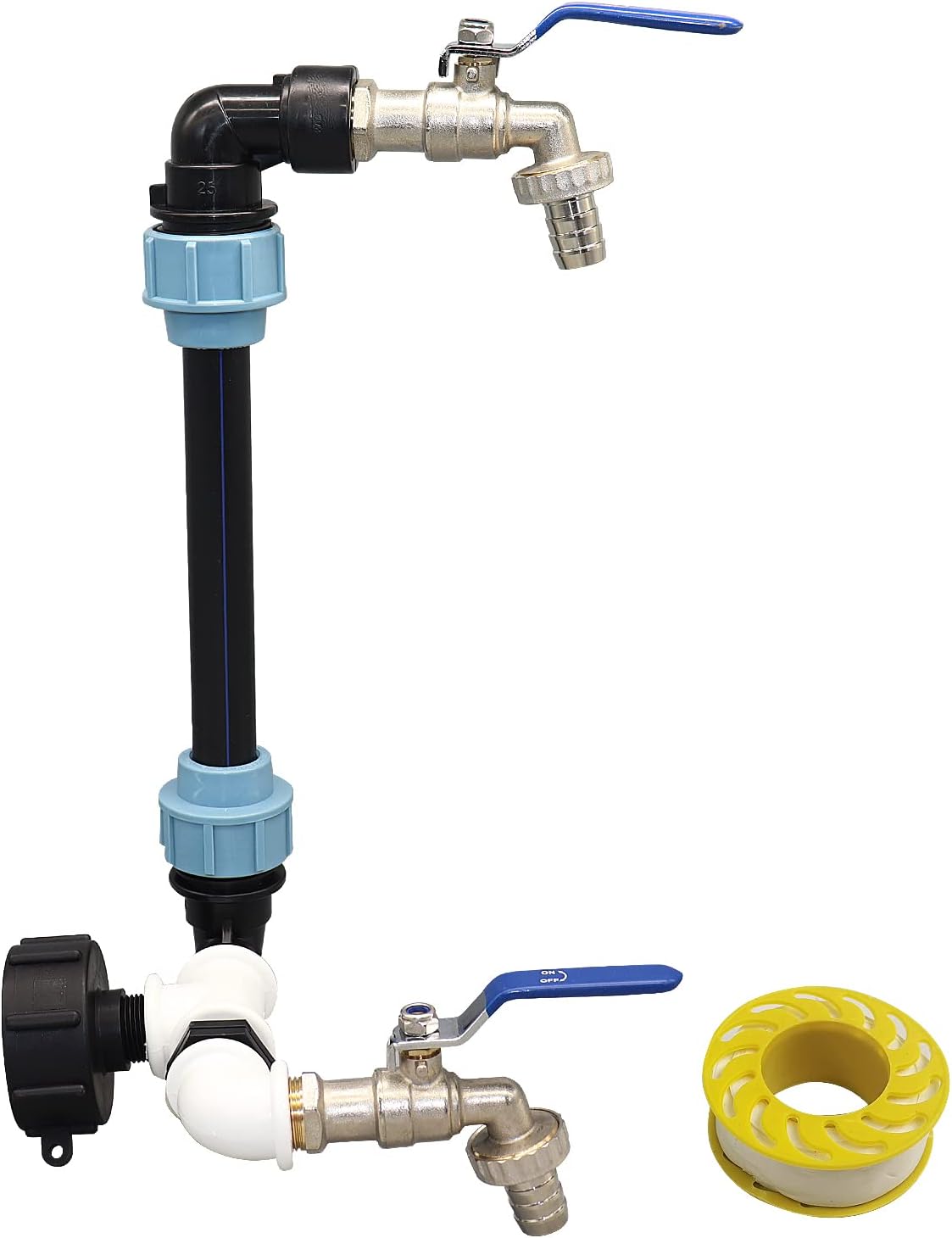 Raccord De Réservoir À Queue D'Aronde Ibc, Connecteur De Réservoir D'Eau De Pluie Ibc S60×6, Vanne Double 3/4, Pour Réservoir Ibc Et Connecteur De Réservoir D'Eau De Pluie (ibc S606)