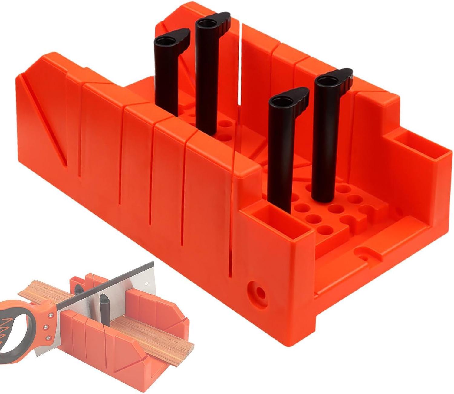 Fond En Plastique Épaissi, Robuste Et Résistant À L'Usure, Avec Guide De Sciage 90°/45°/22,5°, Clairement Marqué Par Degrés, Adapté Aux Coupe Bois