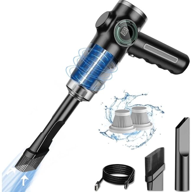 Aspirateur De Voiture 29 000 Pa 120 W - Aspirateur Portatif Rechargeable Puissant Avec Écran Lcd Et Batterie Longue Durée