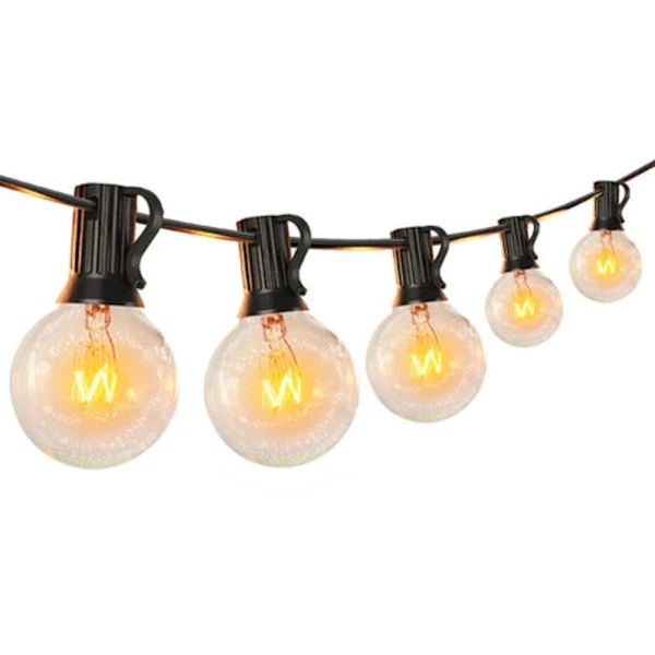 Guirlande Lumineuse Extérieure G40 De 7,5 M Avec Ampoules Led E12, Étanche Ip44, 15 Lumières