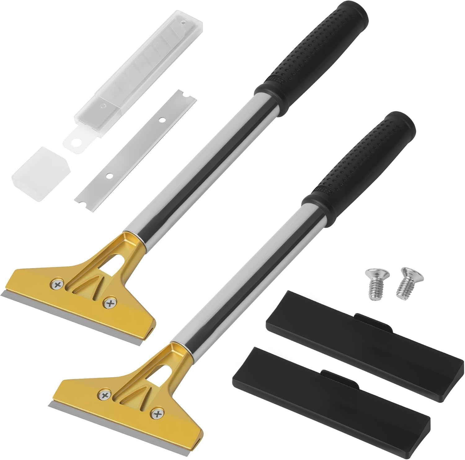 Lot De 2 Grattoirs À Peinture En Acier Inoxydable, 20 Lames, Pour Nettoyer Les Poêles, Le Papier Peint, La Colle, Les Miroirs Et Les Carreaux.