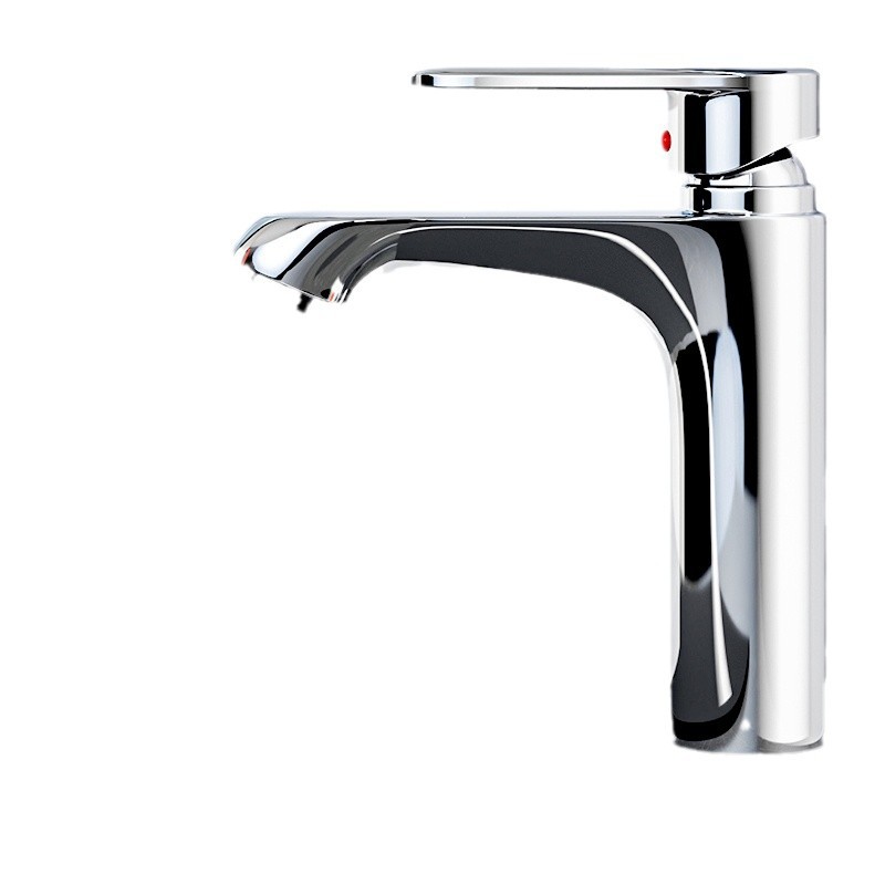 Grifo De Baño Con Pila Monomando Para Lavabo Con Cartucho Cerámico Cromado
