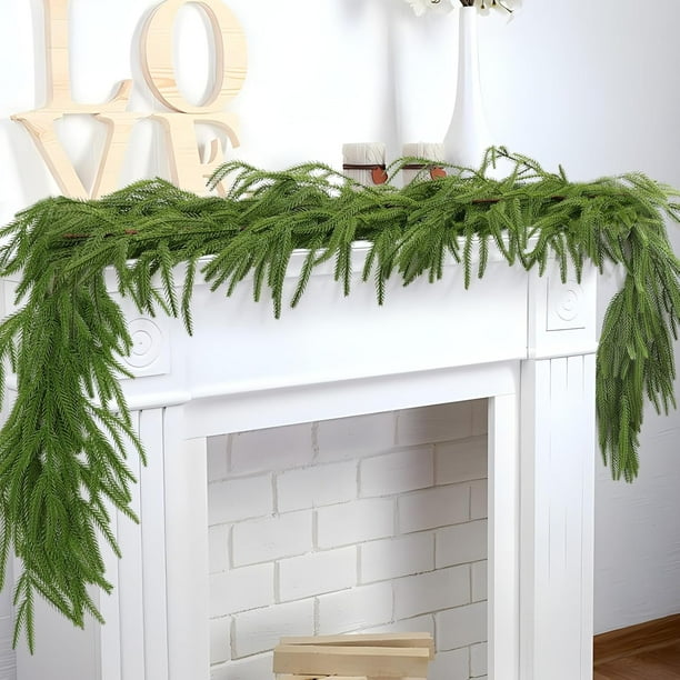 Pcs Artificial Norfolk Pine Garlands, Real Touch Winter Pine Garland, Green Artificial Greenery Garland