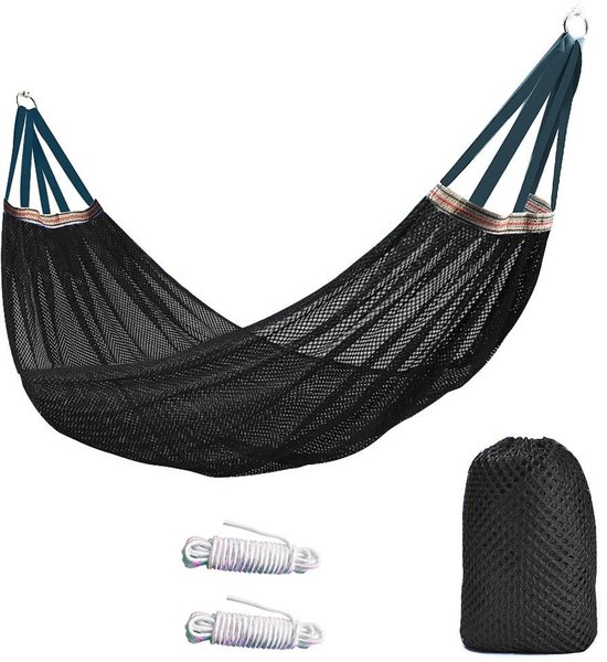 Hamac - Hamac D'Extérieur - Hamac De Camping - 260 X 130 Cm - Avec Corde - Avec Sac De Rangement - Confortable Et Respirant - Idéal Pour Le Camping, La Randonnée, Les Vacances À La Plage Et La Détente