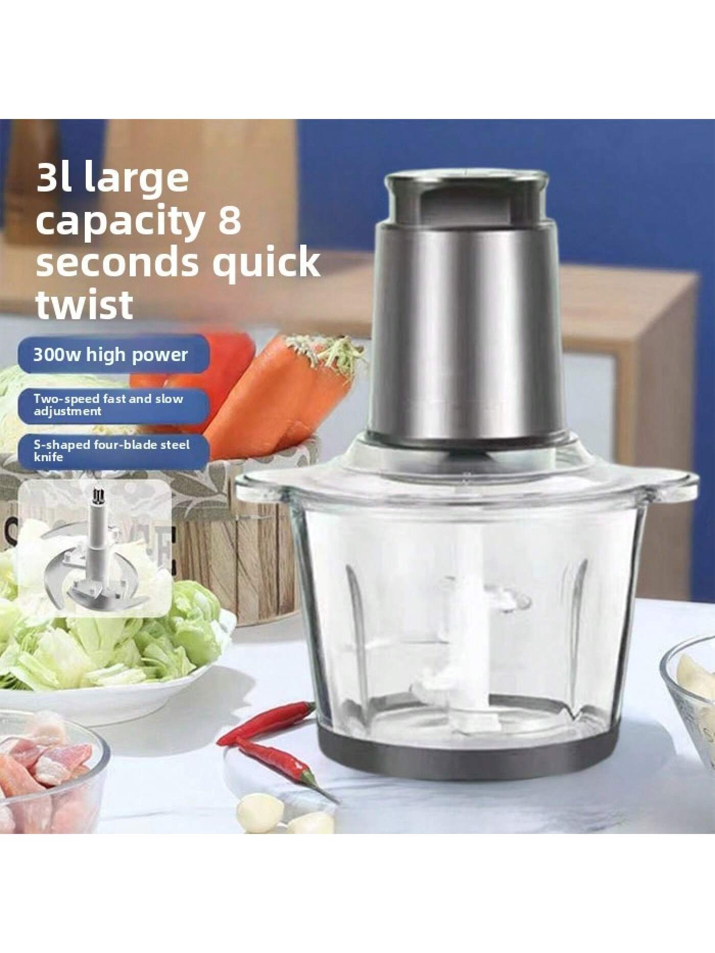 Hachoir À Viande Domestique, Mixeur En Acier Inoxydable, Coupe-viande Hachée, Coupe-légumes, Hachoir À Viande Électrique Multifonctionnel