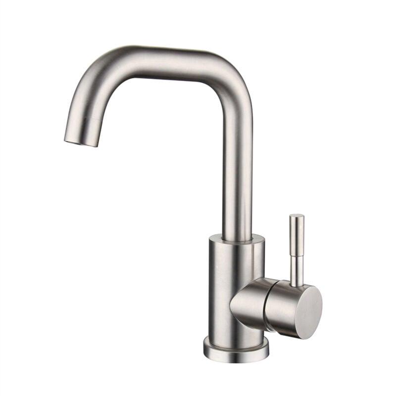 Robinet De Lavabo En Acier Inox 304 Mitigeu Pour Salle De Bain Chaude Et Froide Pivotant À 360°