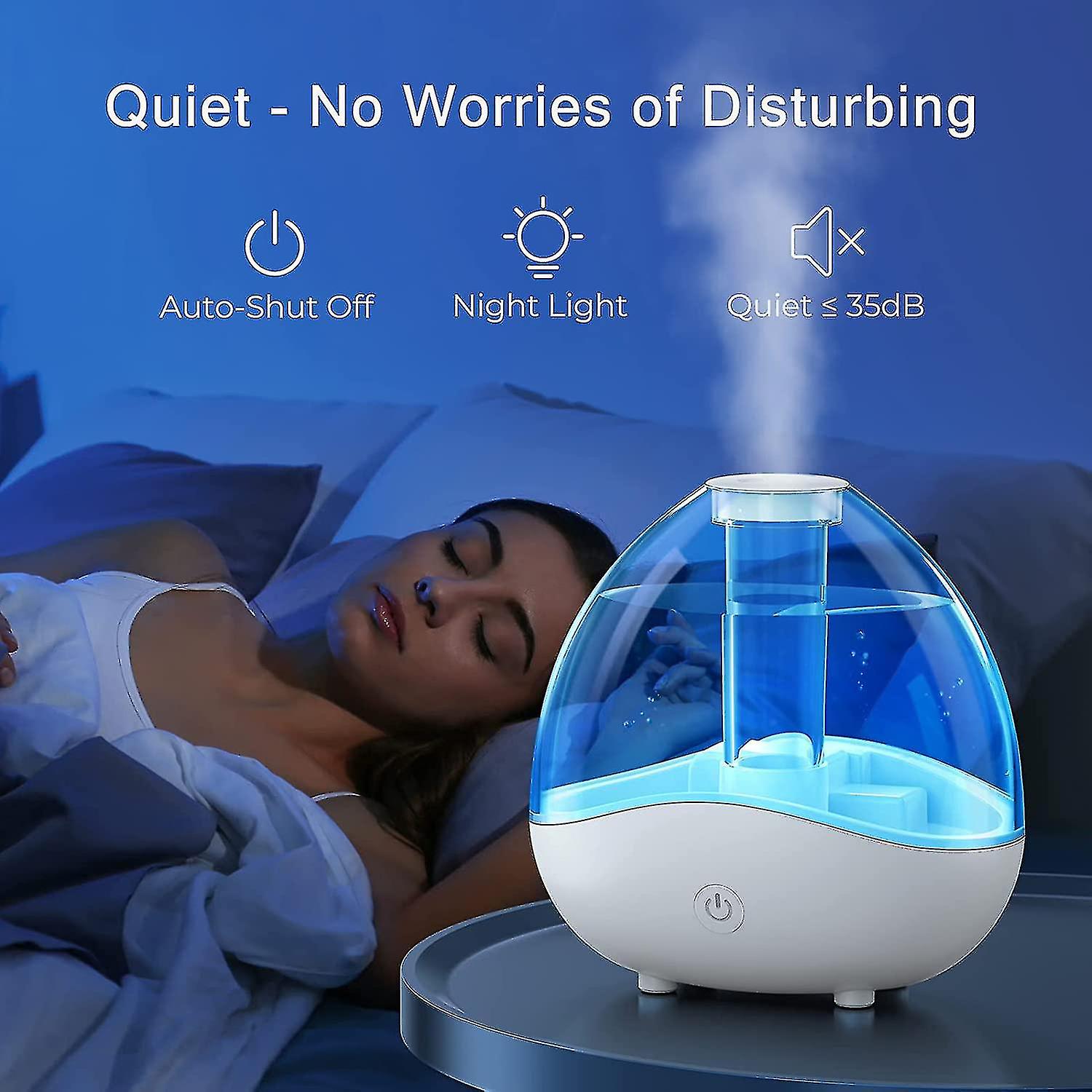 Cool Mist Humidifiers For Bedroom Large Room, Baby Humidifier With Night Light