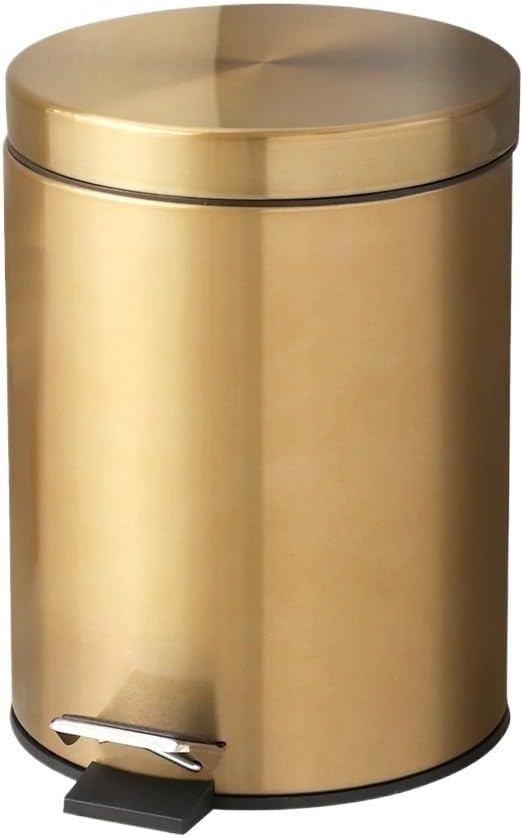 Poubelle Cosmétique À Pédale Anti Trace 3 Litres Petite Poubelle Pour Salle De Bain Avec Support À Sacs Poubelle Intégré Acier Inoxydable