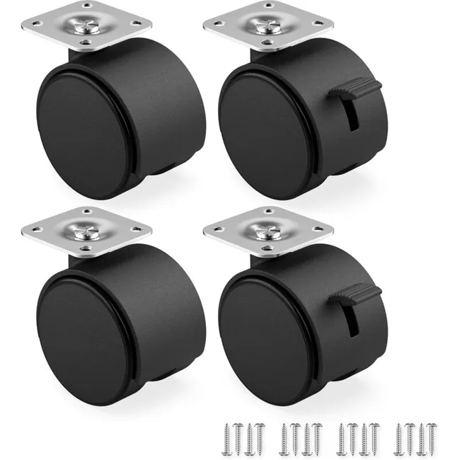 Ahlsen Jeu De 4 Roulettes Pour Meubles 50 Mm - Roulettes De Transport Avec Frein Jusqu'à 30 Kg Par Roue - Roulettes Pivotantes (sku Produit : 93819045 Sku Offre : 1029liu18)