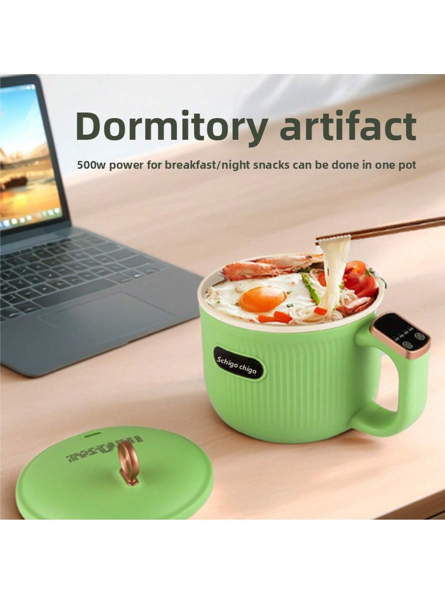 Instant Noodle Pot Small Saucepan Student Dormitory Home Cooking Noodle Pot Instant Noodles Pot Instant Noodle Bowl Snail Rice Noodles Small Electric Pot