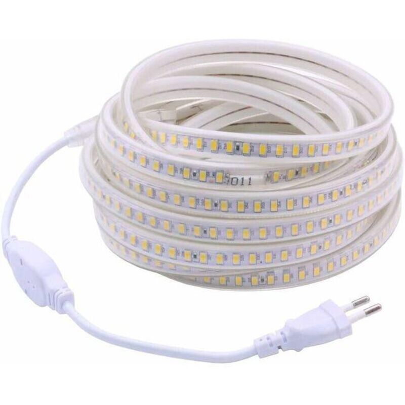 Kit Ruban Professionnel 3528 - 120 Leds/m - 5 Mètres Blanc Chaud Anti-éclaboussure (ip65) Longueur: 5 Mètres - Transformateur: Alimentation Non