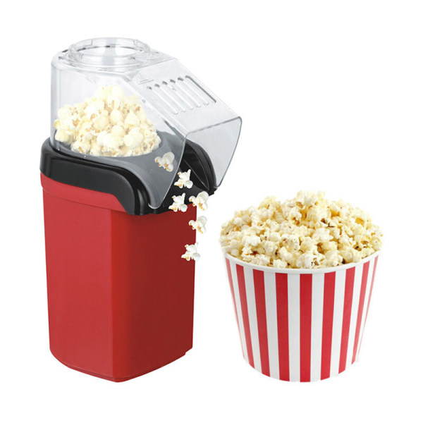 Popcornmaskin 1100w, Varmluftsmatlagning, Klar På 3 Minuter, Power På Lampa, Röd