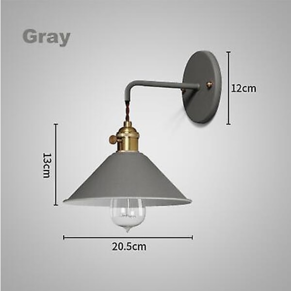 Vägglampa Modern Vägglampa Färg Vägglampa Vindsvägglampa Med Tänd- Och Släckljus Amerikanskt Lantligt Vardagsrum Arbetsrumslampa (utan Lampor) Gray