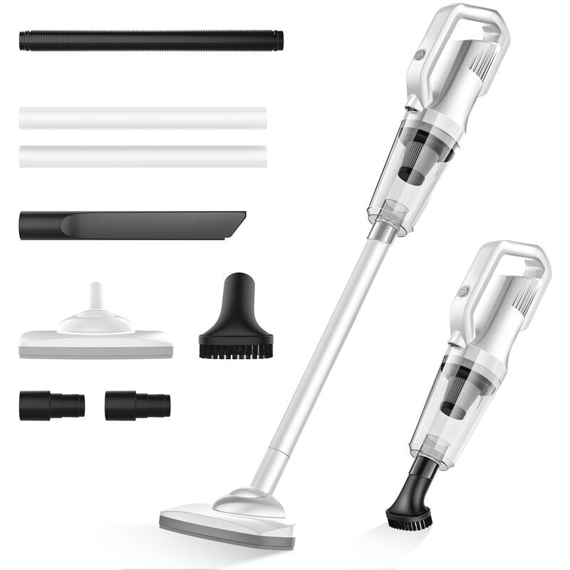 Aspirateur Balai Sans Fil Sans Sac 12000pa Avec Lumiere Frontale Led Batterie 6000mah Autonomie 30 Min Charge 4-5h Aspirateur À Main Pour Sols Durs De La Maison, Moquette, Animaux Domestiques, Voitur