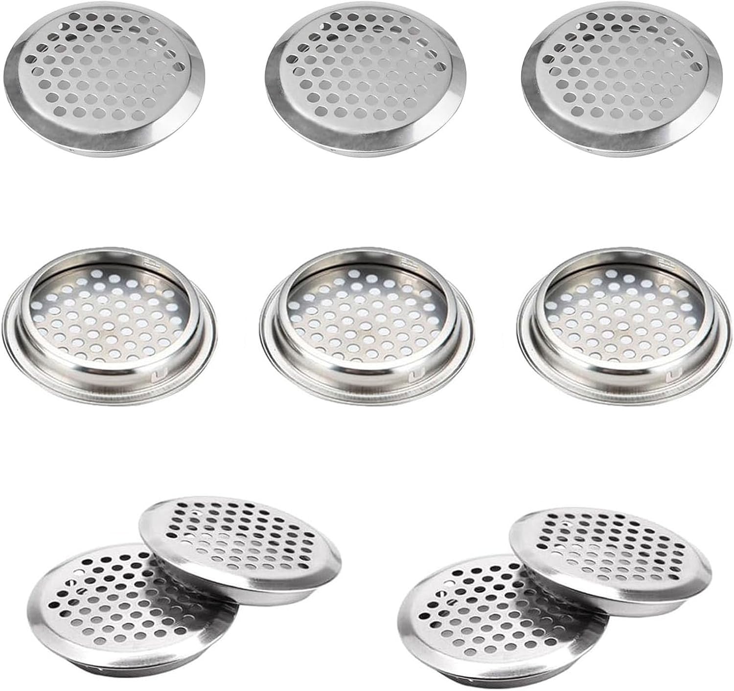 Grille De Ventilation Ronde, Grille D'Évacuation D'Air, Petite Fente D'Aération, Lot De 10 Grilles De Ventilation En Acier Inoxydable, Grille Ronde De 35 Mm Avec Protection Anti-insectes, Pour Placard