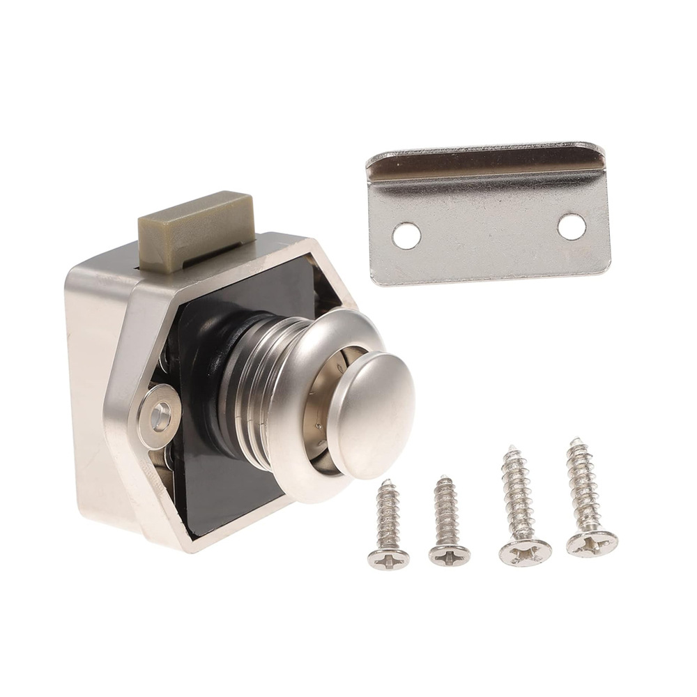 Pcs Mini Bouton Poussoir Tiroir Placard Porte Catch Lock Caravan Motorhome Boat Chrome Bouton