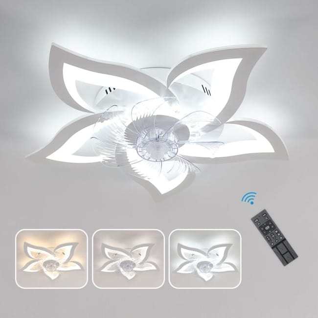 Lampe Led Moderne 62 W Avec Télécommande Et Application Pour Ventilateur Suspendu, Silencieux, 6 Vitesses (sku Produit : 94940243 Sku Offre : Lehuamwj827)