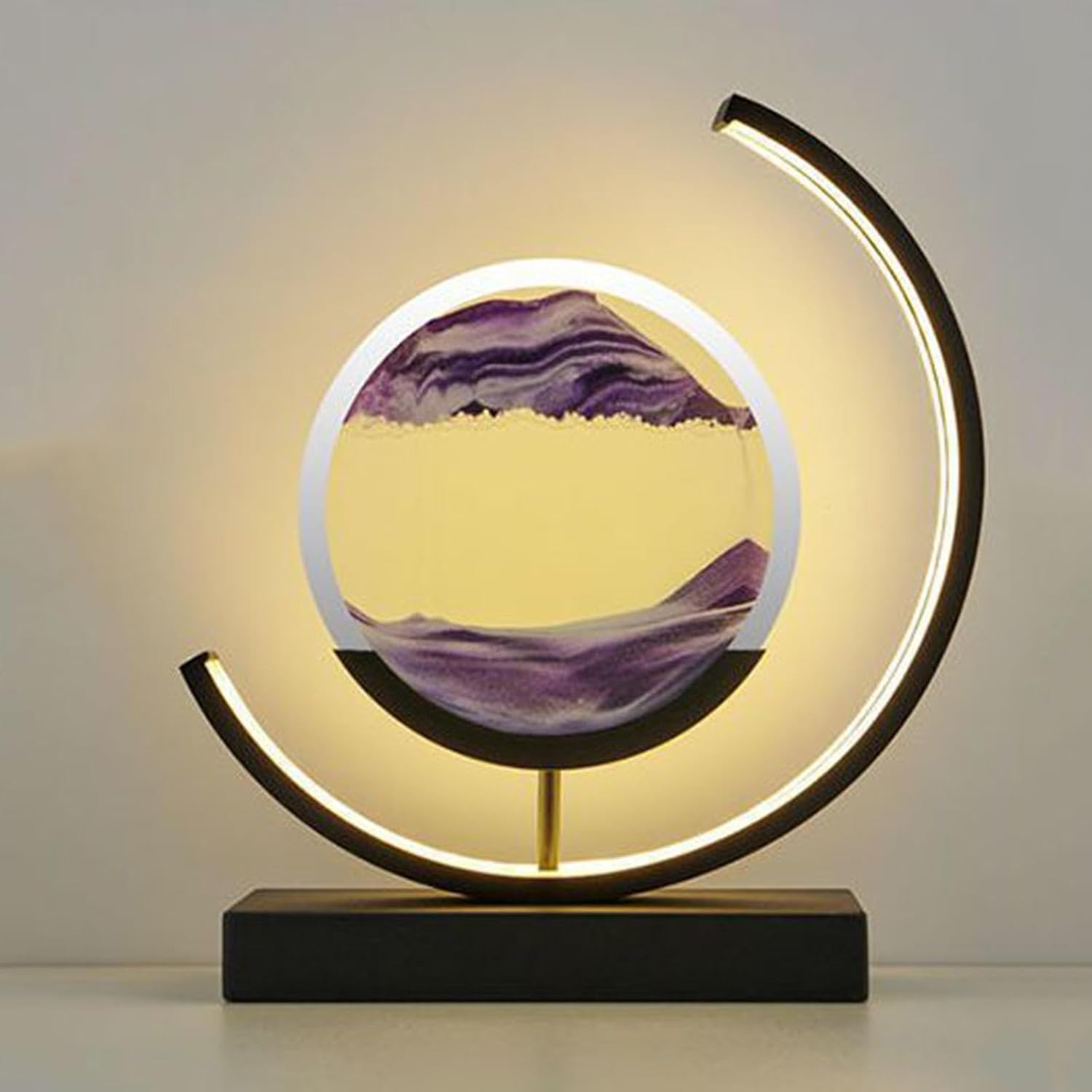 Lampe Led 3d Sable Violet Tableau Lumineux Décoratif Cadre Mobile Bureau Salon