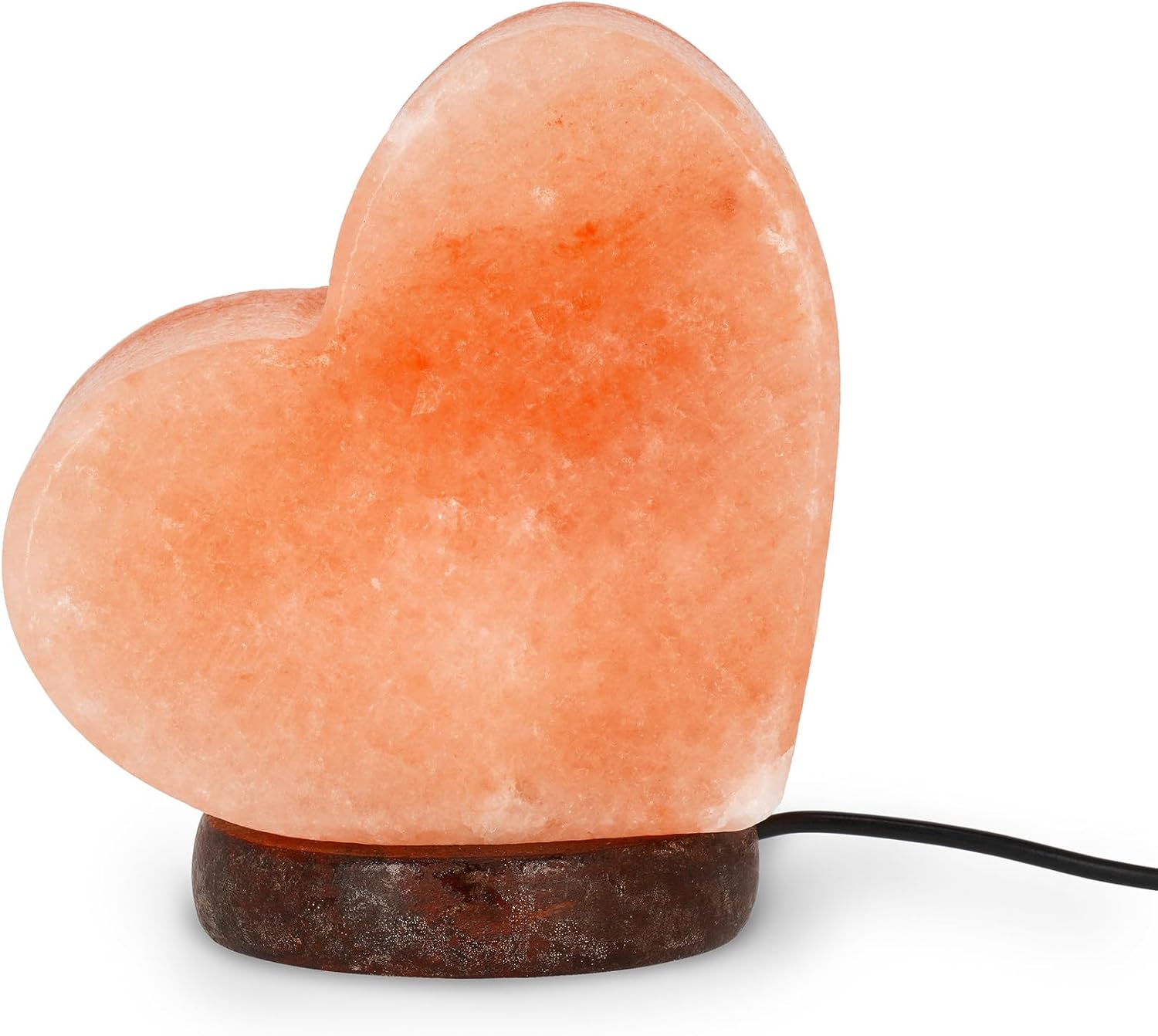 Lampe De Sel, Chromothérapie, Forme De Cœur, Effet Lumineux, Lumière Blanche Chaude, Sel Naturel De L'Himalaya, 11 X 12 X 7,5 Cm