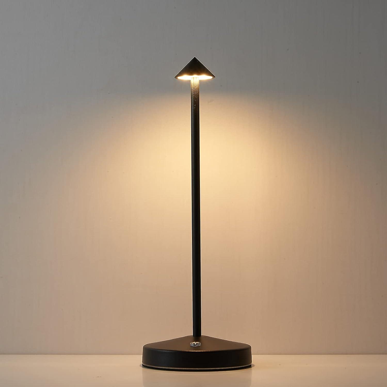 Lampe De Table Tactile Led Sans Fil, Rechargeable Et Portable, Avec 3 Niveaux De Luminosité Réglables, Idéale Pour La Chambre, La Lecture À La Maison, Le Bureau, Un Bar, Un Café Ou Une Terrasse.