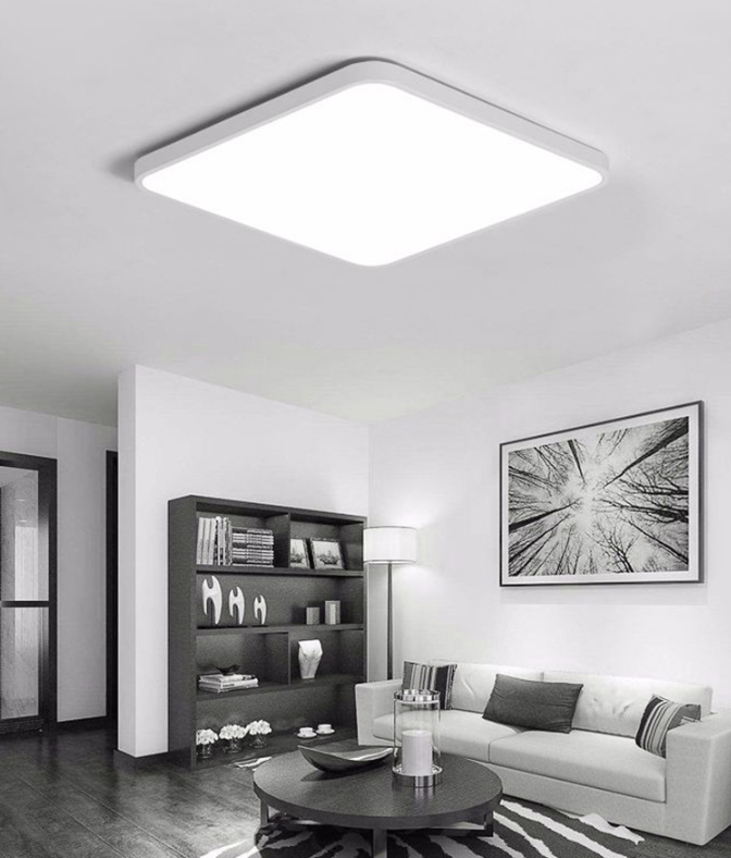 Lampe Technique Led De 48 W, Panneau Carré, Moderne, Ultrafin, 4320 Lm, Blanc Froid, 6000 K, Salle D'Été, Balcon, 40 X 40 X 5 Cm.
