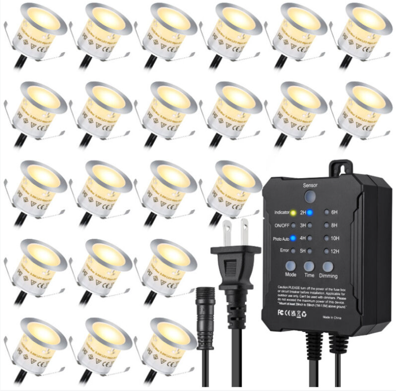 22 Pcs Éclairage Led Encastré Pour Terrasse,ip67,12v,gradation