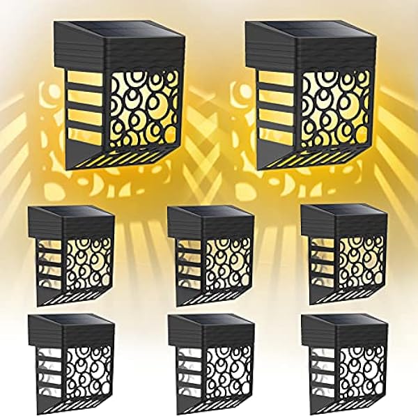 Lampes Solaires Rhafayre Pour L'Extérieur, Jardin, Lot De 8, Pour Clôtures Et Appliques Murales Extérieures, Étanches Ip54, Décoratives, Pour Terrasse, Allées, Automatiques