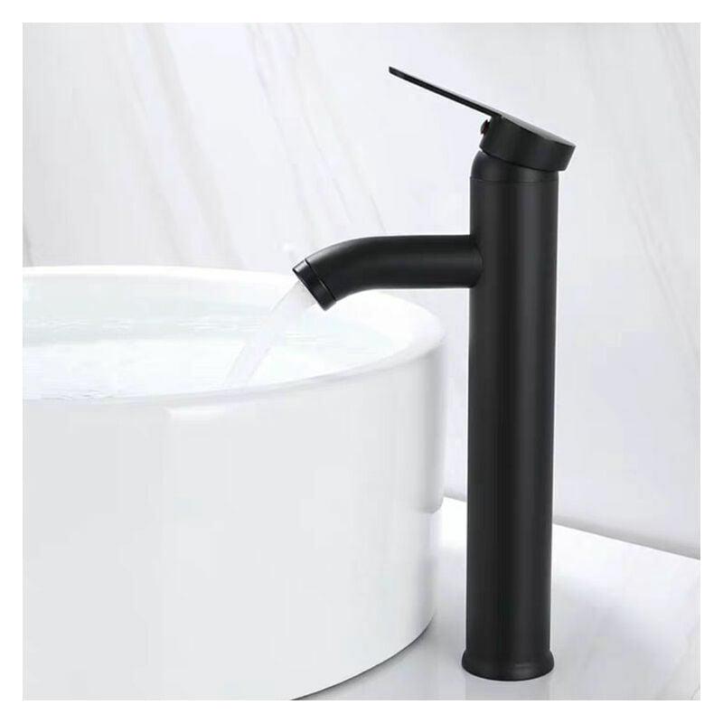 Mitigeu De Lavabo, Design À Bec Haut, Robinet Monotrou, Pour Vasque À Poser Sur Table Pour Salle De Bain En Cuivre Chromé Avec Mousseu Démontable