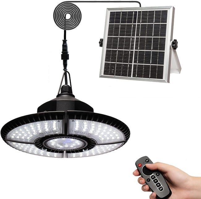 Lampe Solaire De Jour Ou De Nuit, 4 + 1 Feuilles, 136 Lampes Solaires Intérieures Et Extérieures Avec Télécommande, Plafonnier/suspension Ip65