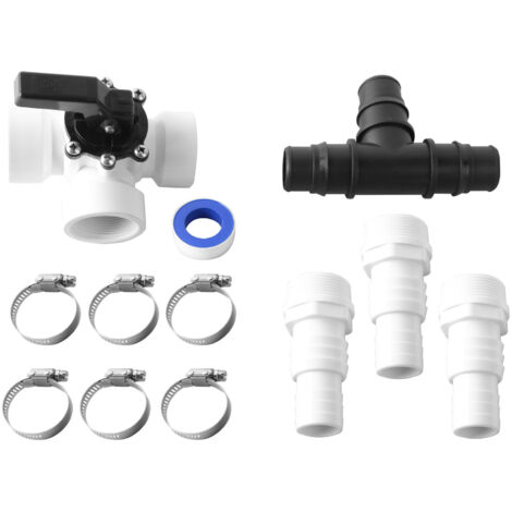 Monzana – Kit De Dérivation 12 Pièces Pour Piscine – Connecteurs En T 1,5 – Adaptateur Abs Ø 32 À Ø 38 Mm – Vanne À 3 Voies Pour Contrôle De Débit