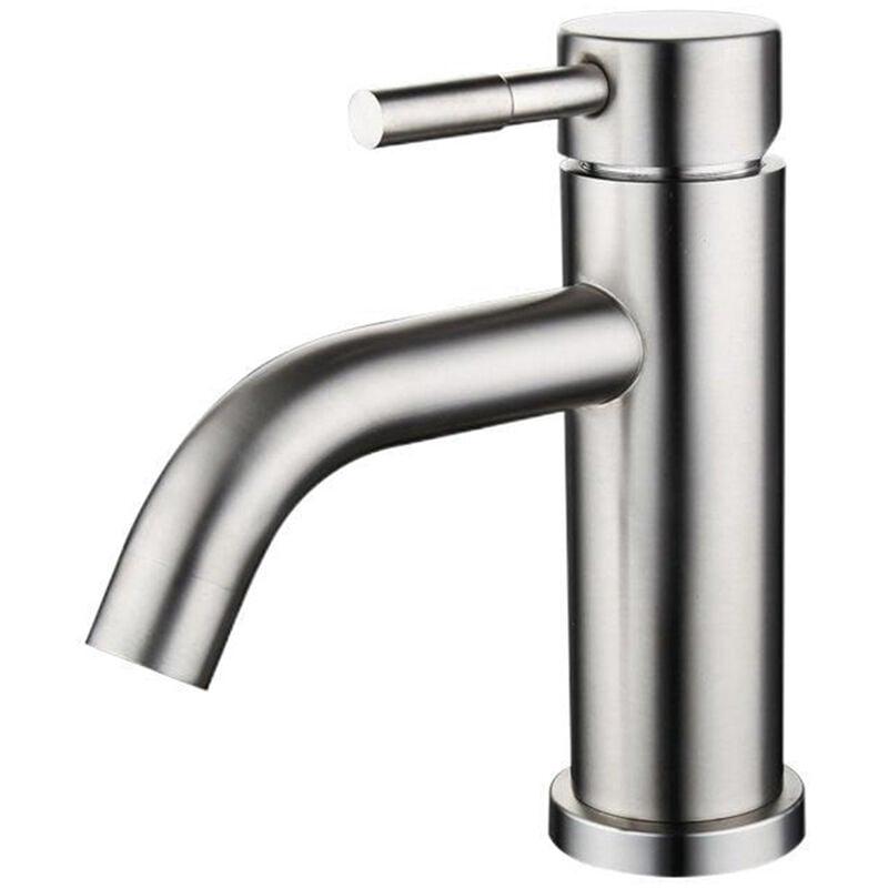 Robinet De Lavabo En Acier Inox Mitigeu Monocommande Chaud Et Froid Réglable Brossé Mat