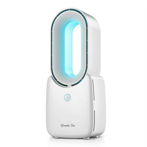 Bladeless Cooling Fan With 3 Speeds, Leafless Design Fan Portable Fan Rechargeable Usb Desk Fan For Home & Office With Touch Control - Color Led Light