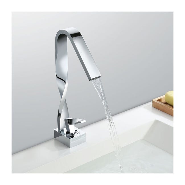 Robinet Salle De Bain Cascade Mitigeur De Lavabo En Laiton Robinet Lavabo Chromé Pour Vasque Design Moderne