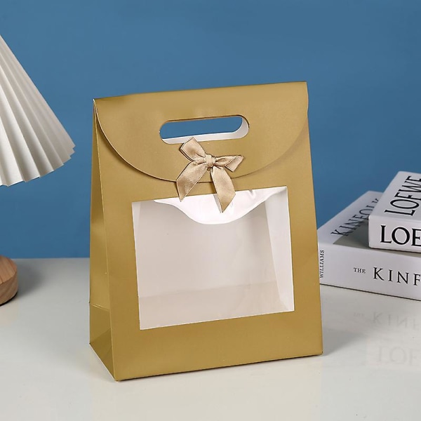 Kraftig Papperspåse För Stående Present, 26 Cm X 19 Cm X 9 Cm Förpackning Med 12