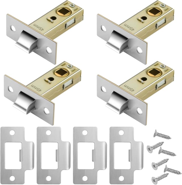 Lot De 4 Loquets De Porte Tubulaires De 45 Mm, Loquet À Mortaise Pour Serrure De Porte Intérieure (sku Produit : 96442730 Sku Offre : Lehua25.5.26-16)