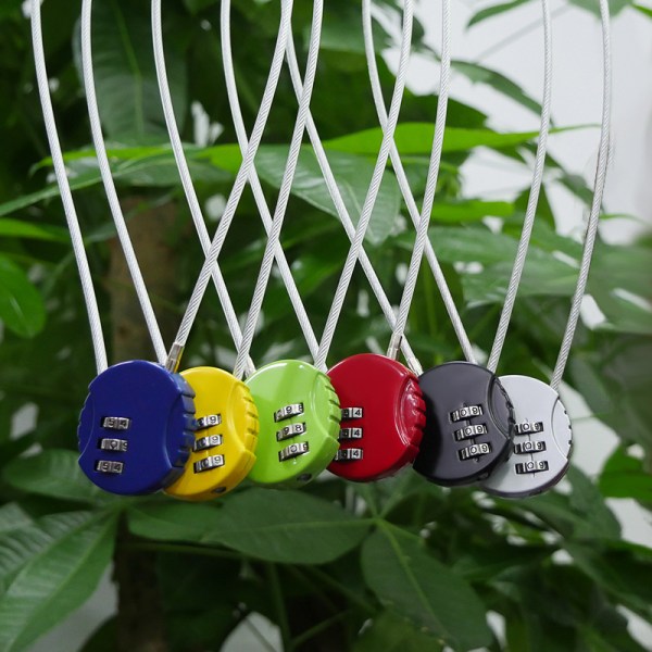 Lot De 6 Cadenas À Combinaison, Cadenas À Combinaison À 3 Chiffres Avec Fil, Cadenas Étanche Pour Sac À Dos, Idéal Pour L'Extérieur.