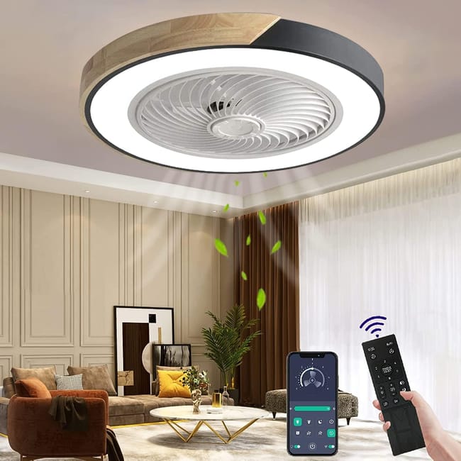 Lustre Led Avec Ventilateur Télécommande Ventilateur De Plafond Lumière Invisible Lustre Silencieux Adapté Pour Salle À Manger Salon Chambre (sku Produit : 96855536 Sku Offre : Mkh25.7.24-5)
