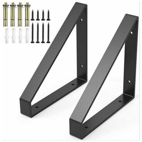 Magic 2pcs Heavy Duty Metal Triangle Fixing Bracket, Wall Bracket Triangle Wall Shelf Brackets, Metal Right Angle Brackets For Hanging Furniture Industrial Connector With Screws 20.320