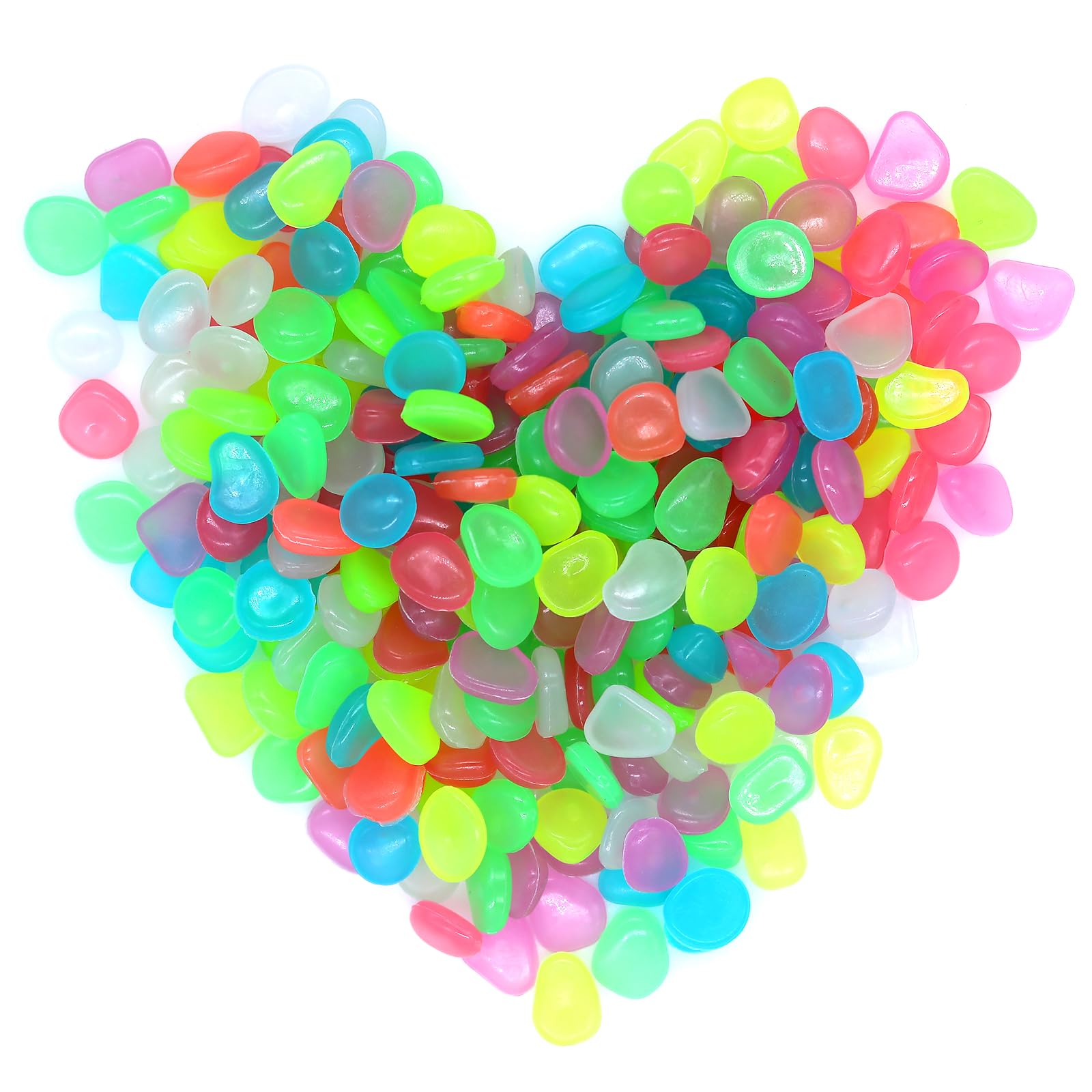 500 Pierres Lumineuse Galets Brillants Décoratifs Galet Lumineux Cailloux Phosphorescent Artificiels Pierres Fluorescentes Qui Brillent Dans Le Noir Multicolore Galets Pour Jardin Aquarium Routes