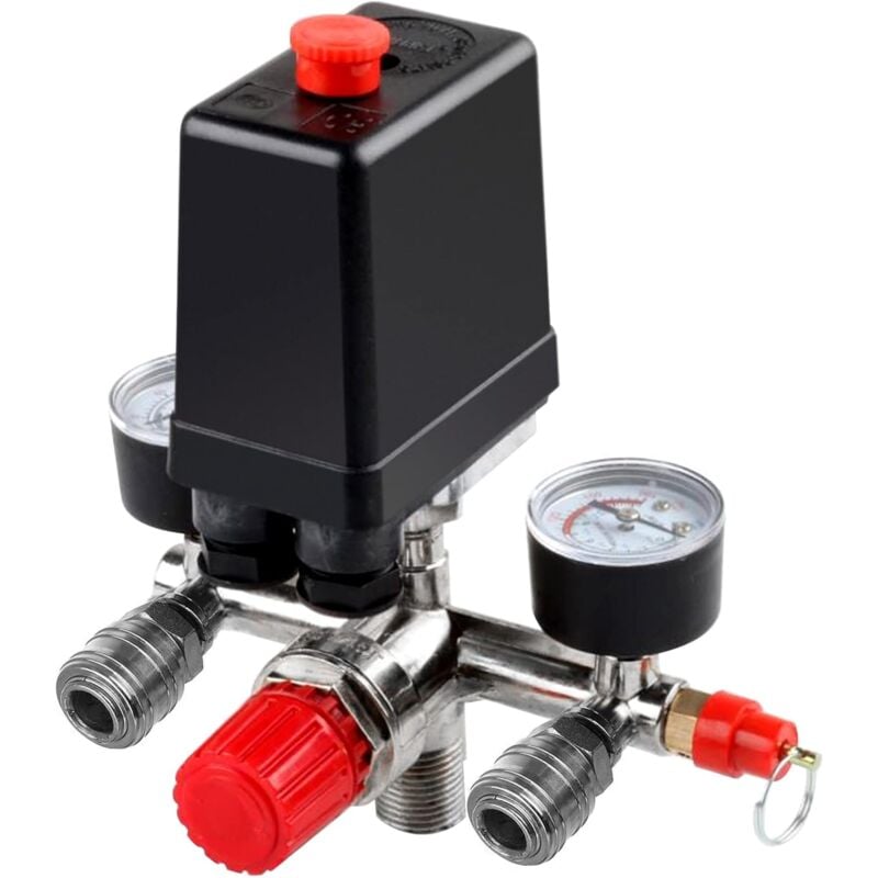 Compresseur D'Air Durable Pompe Pressostat , Avec Vanne Contrôle Régulateurs Jauge Rwmanomètre