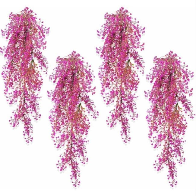 4pcs Plantes Artificielles Tombantes Fleurs Artificielles Suspendu Sur Mur 115 Cm Plantes Artificielles Suspendues Fausse Fleur