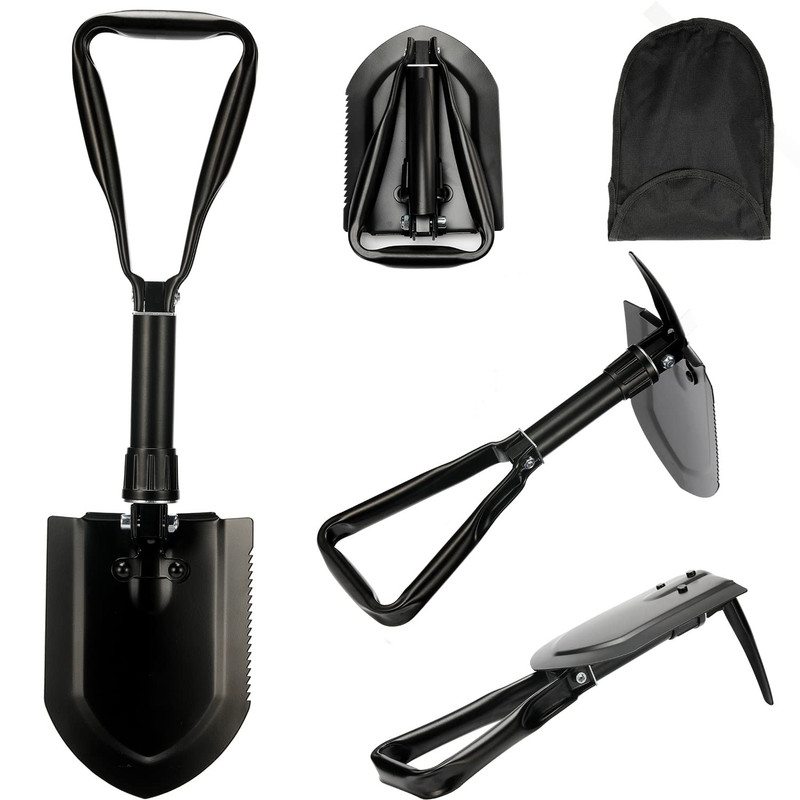 Pelle Pliante 58cm, Pelle À Neige, Pelle Multifonction Haute Résistance En Acier Au Carbone Avec Sac De Transport,pelle De Camping Pour La Randonnée