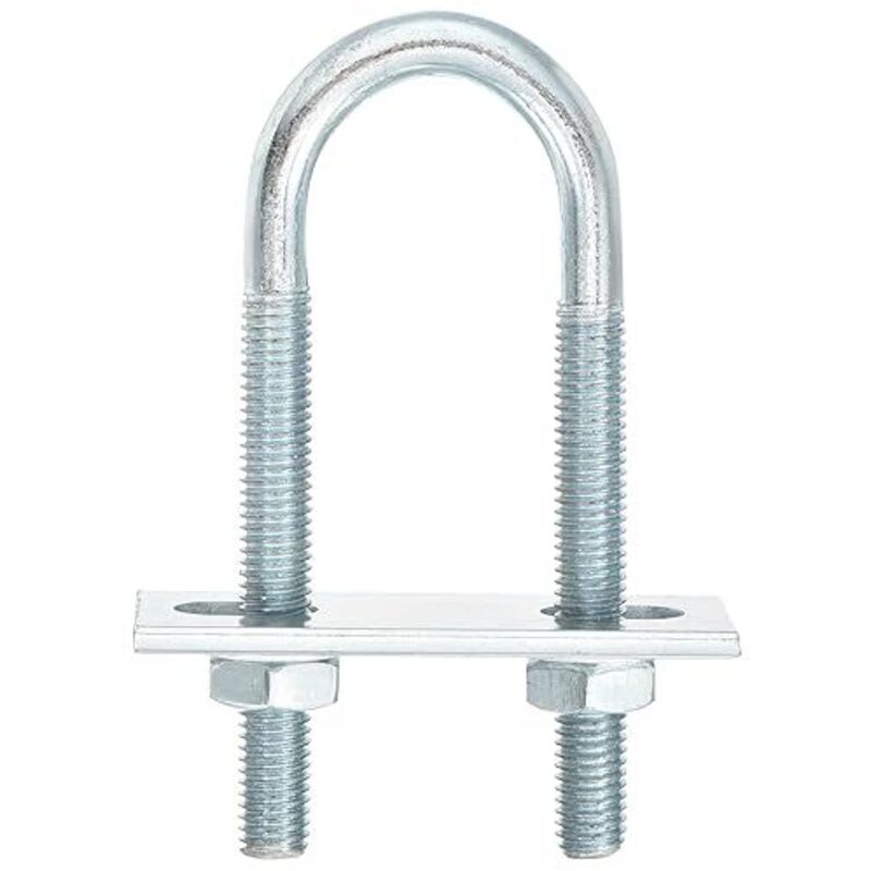 Boulons En U Ronds, 6 Ensembles De 25mm De Largeur Intérieure 90mm De Longueur M8 En Acier Au Carbone Zingué U Boulon De Serrage Avec Écrous Et Plaques, Pour Remorque De Bateau