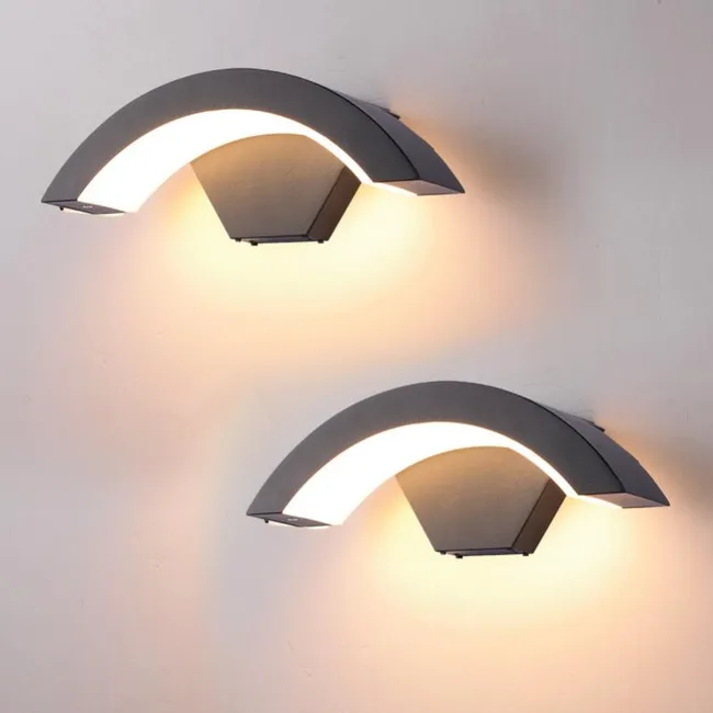 Paquet De 2 Appliques Murales Led D'Extérieur, Lampes Murales Modernes 24w, Lumières Décoratives D'Intérieur Led, Étanche Ip65, Blanc Chaud 3000k