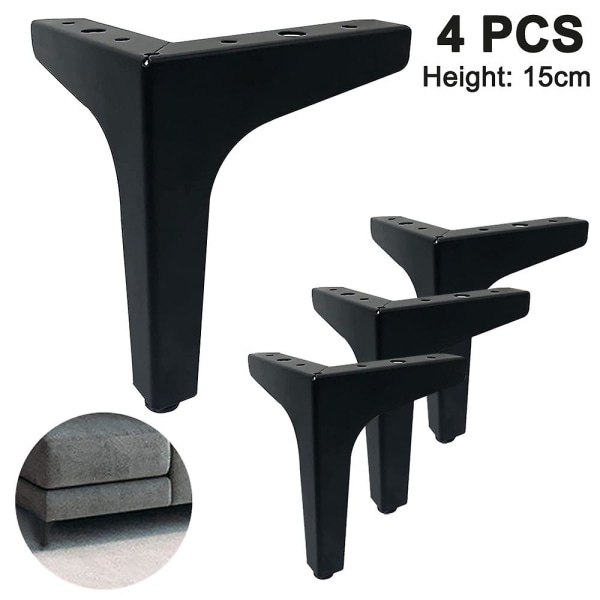 Lot De 4 Pieds De Canapé En Métal, Style Moderne, Pour Meubles À Monter Soi-même. Pieds Triangulaires Robustes Pour Table, Armoire, Commode Ou Table Basse.