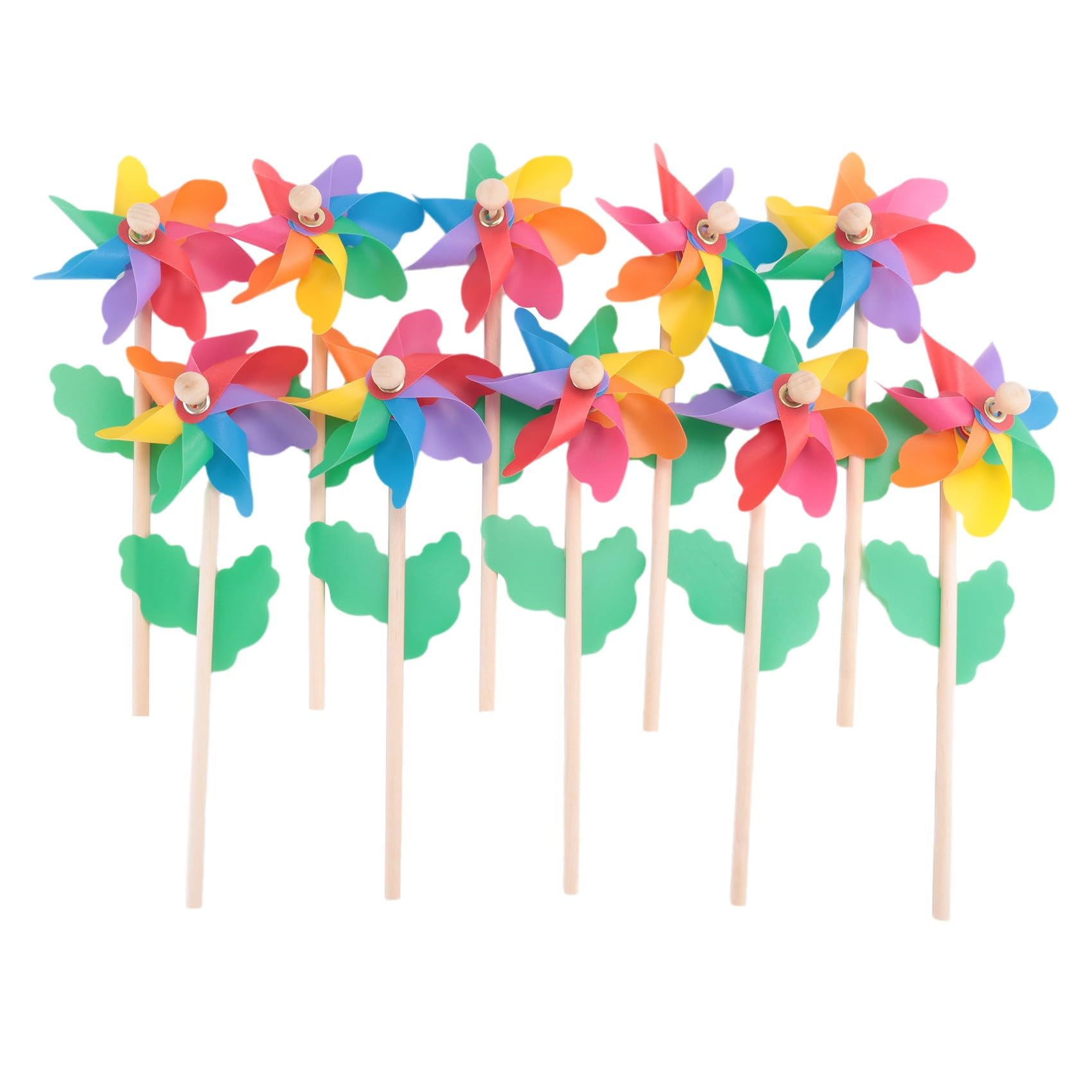 Lot De 10 Moulins À Vent Diy Pour Enfants, Jouets De Jardin, Pelouse, Décoration 18cm